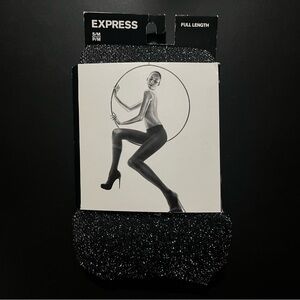 Express Full Length Tights - Black & Silver - S/M - New With Tags